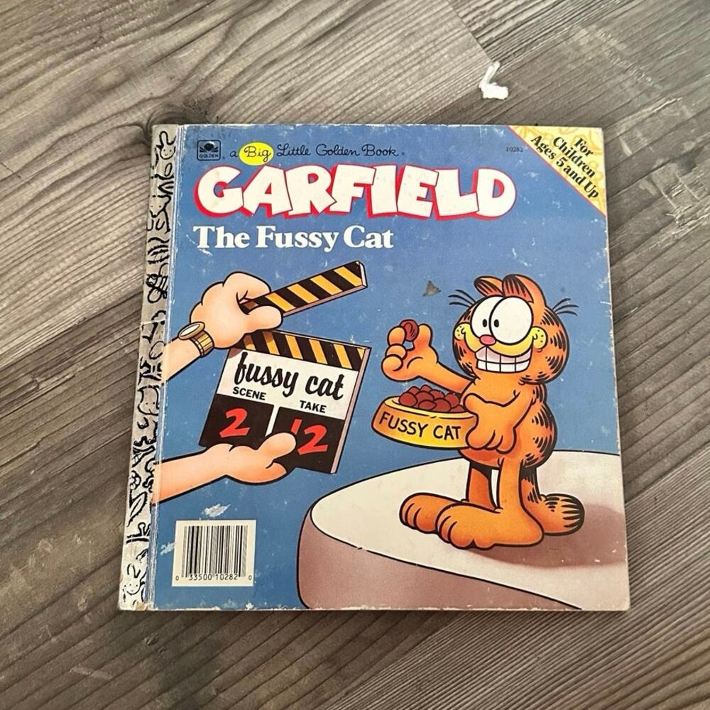 garfield jim davis the fussy cat paws a big little golden book